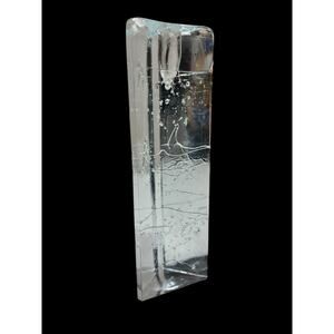 IITTAlA Art Glass ARCHIPELAGO ICE CUBE 8 3/4" Candle Holder Timo Sarpaneva